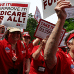 photo of women marching for medicare