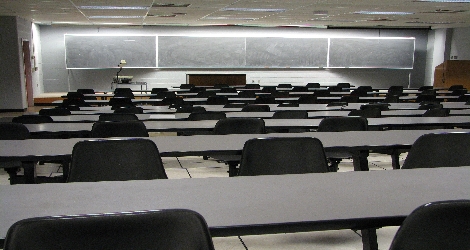 Photo of a college lecture room