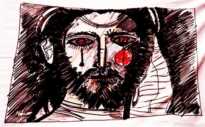 drawing of Jesus weeping