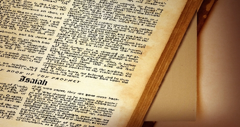 photo of the beginning of isaiah in the Bible