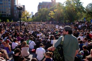 photo of public general assembly among occupiers of wall street