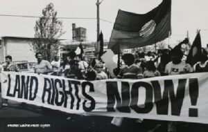 photo of lands rights protest