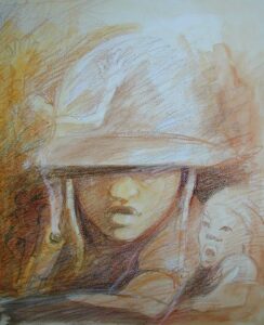 drawing of child soldier