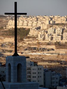 photo of a cross overlooking bethlehem