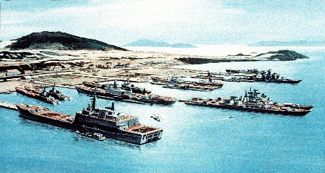 drawing of a naval base
