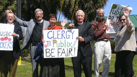 clergy demonstration in Tallahassee outside of Publix