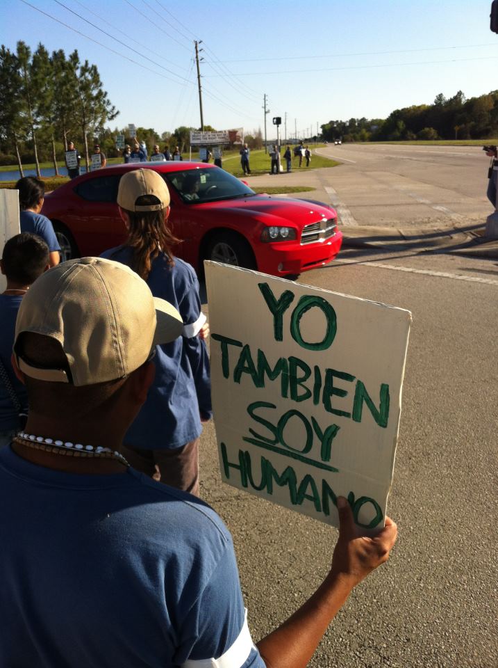 "I am a human, too." Fasters and allies send a strong message to Publix executives leaving the building at 5pm.