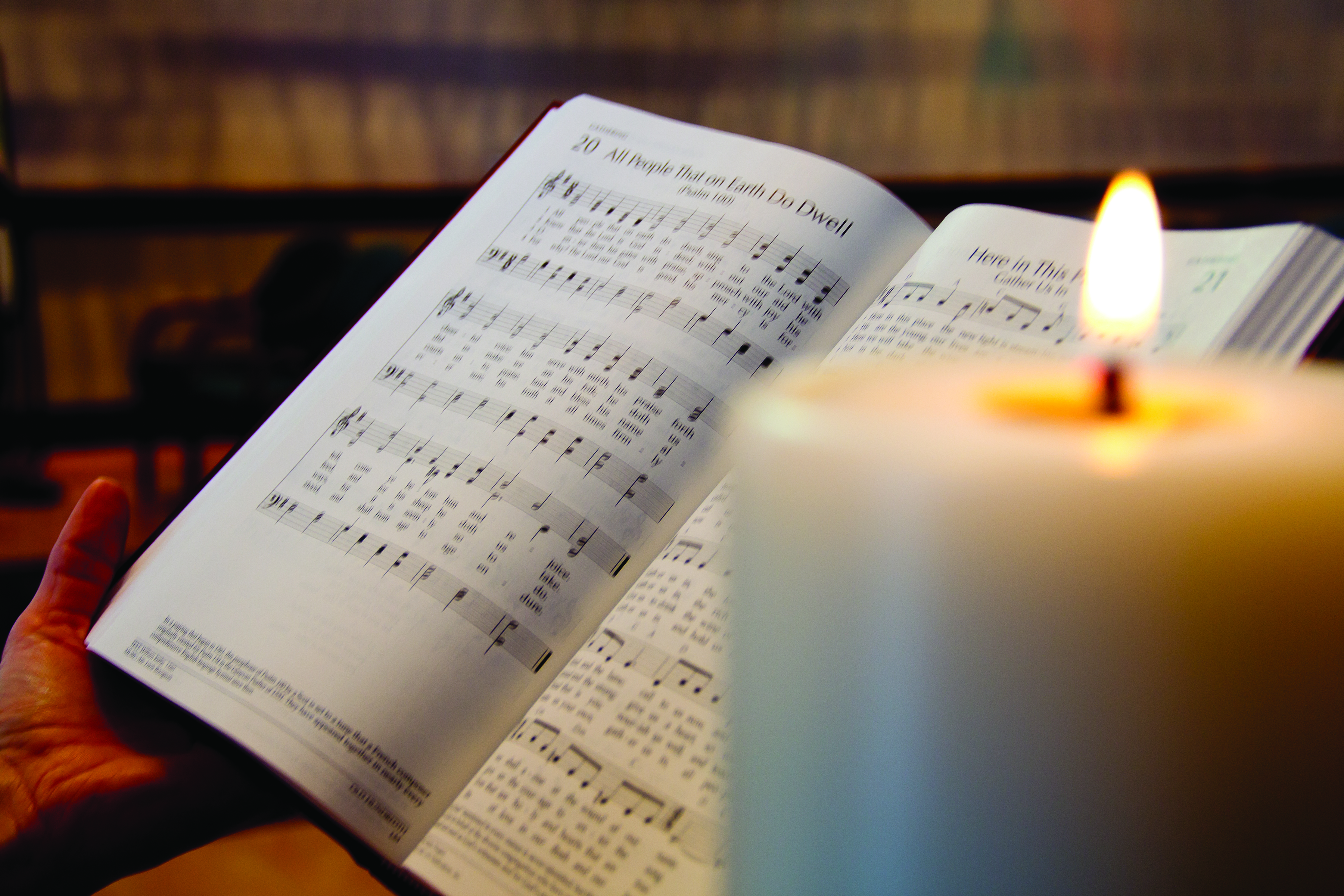 Hymnal with Candle