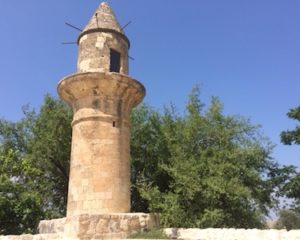 The minaret from Hittin’s mosque was left standing during the 1948 war. According to James, Israel took special care to leave structures standing out of respect for religion.