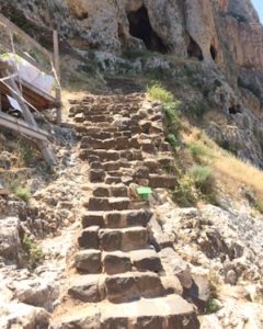 Stairs leading to the ancient Ottoman fortress on the cliffs.